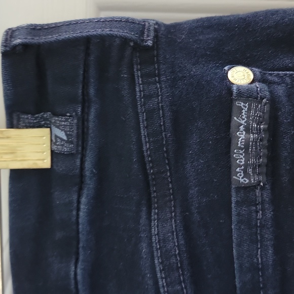 7 For All Mankind Kimmie Straight Leg Jeans Size 28 Dark Blue Denim Stretch - Picture 4 of 6